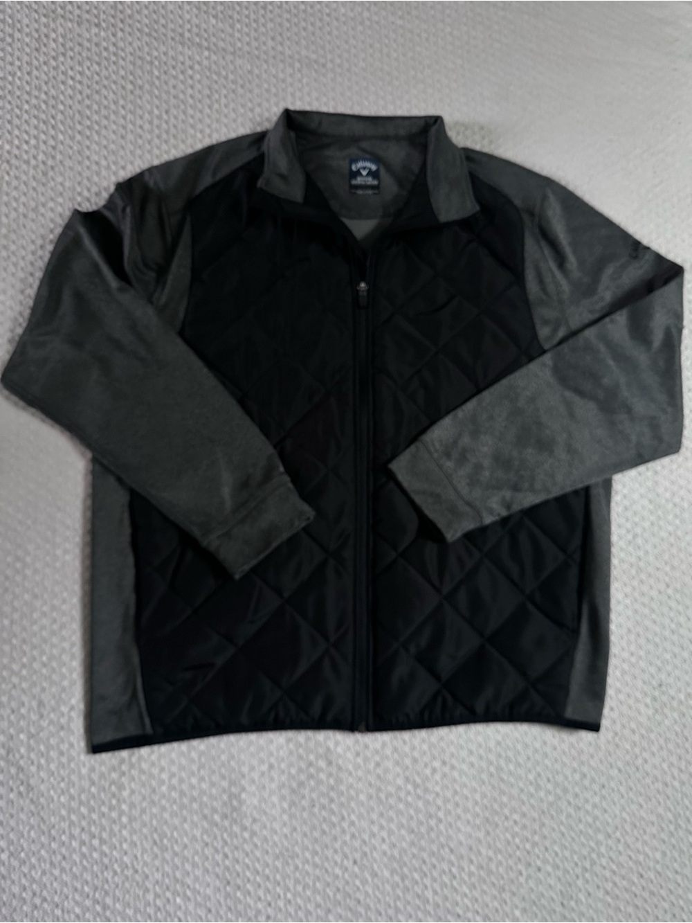 Callaway Men's Black & Gray Quilted Full-Zip Jacket
